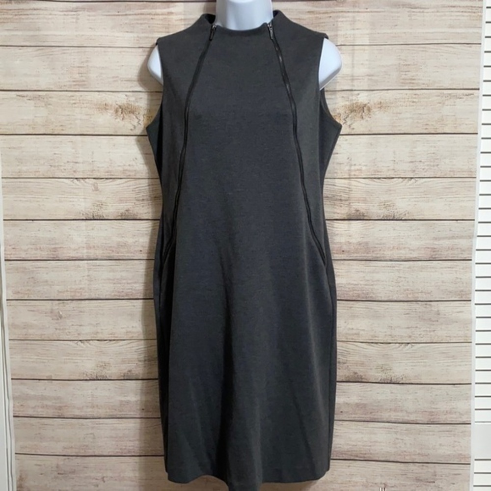 Calvin Klein gray dress with a zip embellishment
